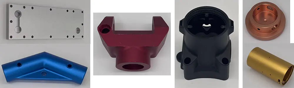 Typical CNC Machined Aluminum Parts with Anodized Finishes