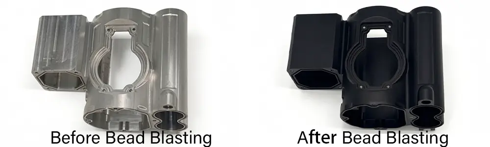 cnc machined aluminum parts before after bead blasting